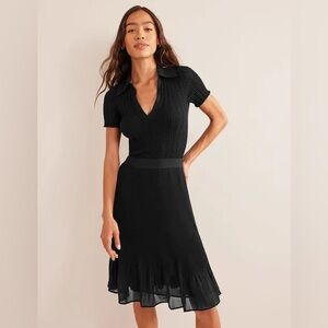 Boden Knee-Length Plissé Skirt 2 Black